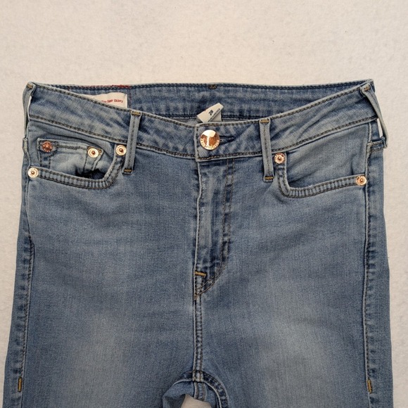 True Religion Womens Skinny Jeans Size 28 Ankle Halle Blue Back Notch High Rise - Picture 2 of 16